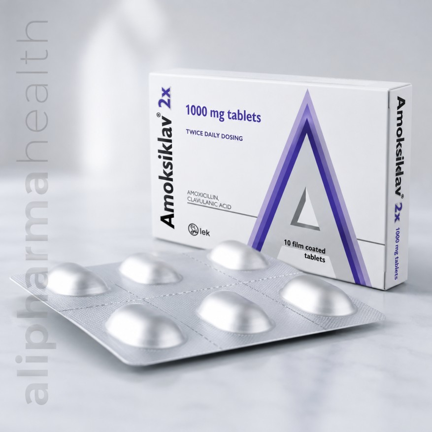 Amoksiklav 1000 mg containing Amoxicillin 875 mg and Clavulanic Acid 125 mg